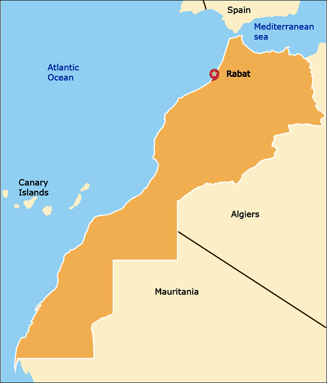 Mappa  del Regno del Marocco