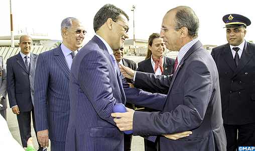 Il ministro degli Interni del Marocco, Mohamed Hassad durante il suo arrivo giovedì mattina a Nouakchott